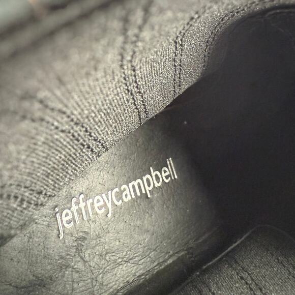 NEW Jeffrey Campbell Tuckee Lug Sole Heeled Ankle Boots, Black Suede Honey - Picture 8 of 11